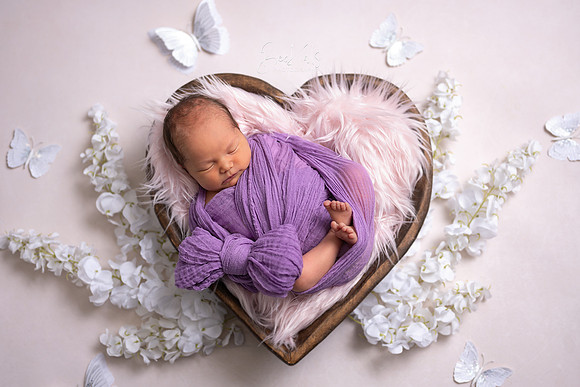 Female newborn in studio